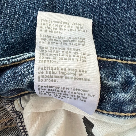 Adriano Goldschmied Saige Mid-Rise Wide Leg Crop Jeans Raw Hem, Medium Blue, 32 - Picture 11 of 13